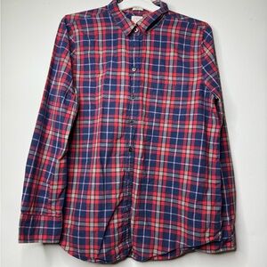 J. Crew Red and Blue Plaid Button Down Shirt